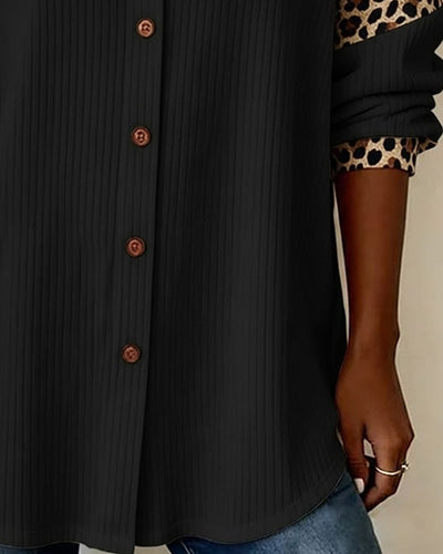 Jordana | Bold Leopard Print Button-Down Shirt