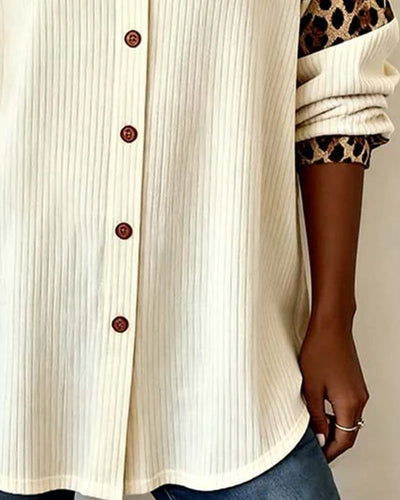 Jordana | Bold Leopard Print Button-Down Shirt