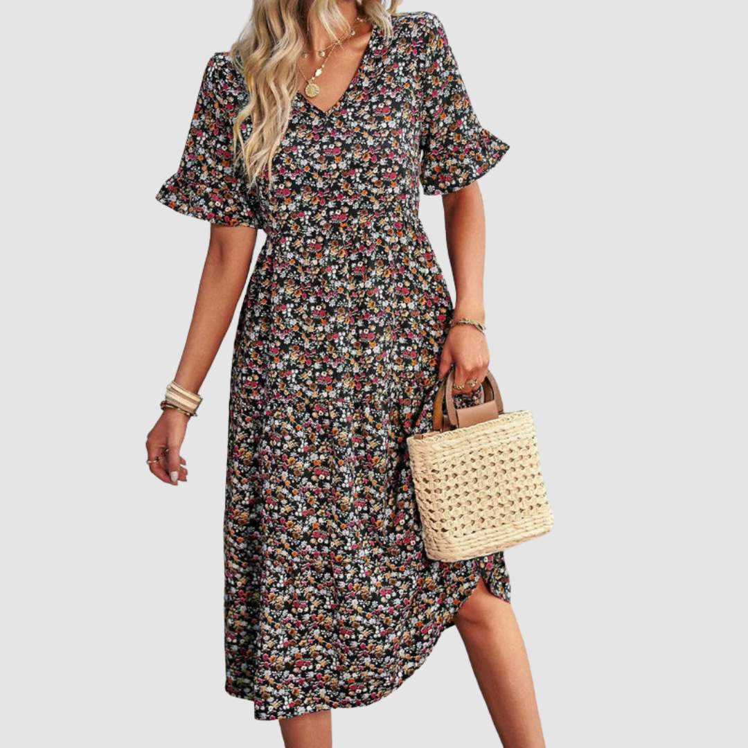 Thalia™ V-Neck Floral Dress