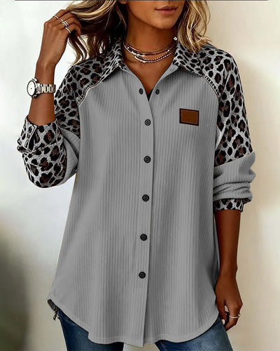 Jordana | Bold Leopard Print Button-Down Shirt