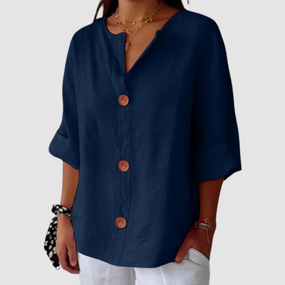Leah™ Casual Linen Blouse