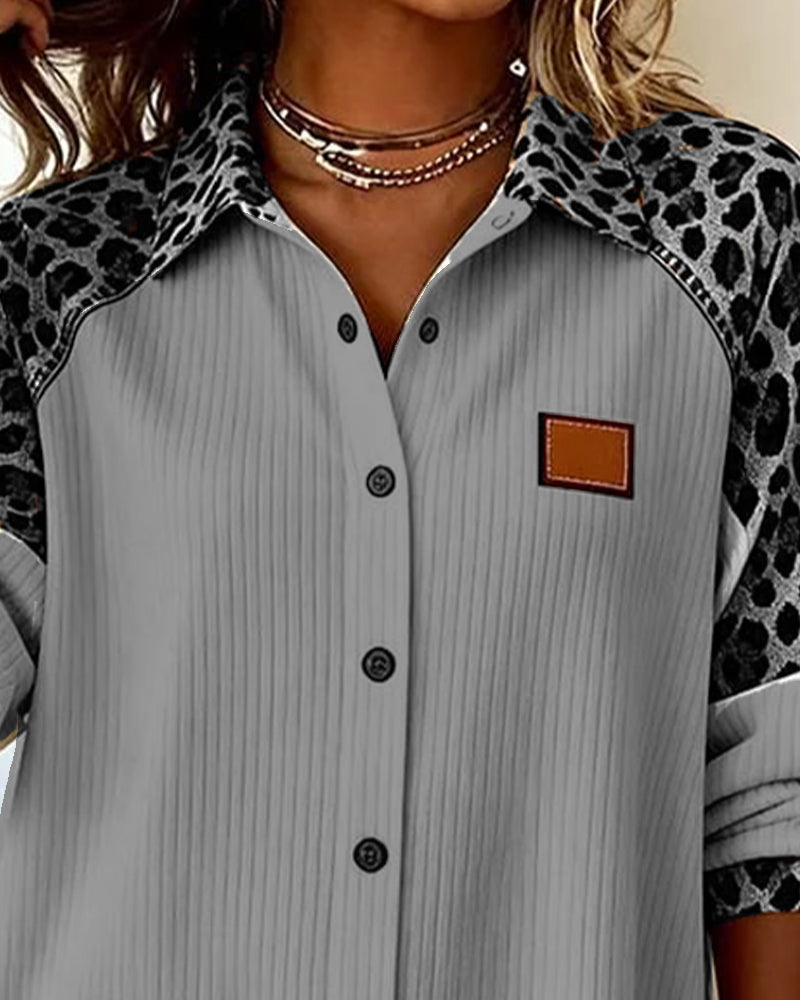 Jordana | Bold Leopard Print Button-Down Shirt