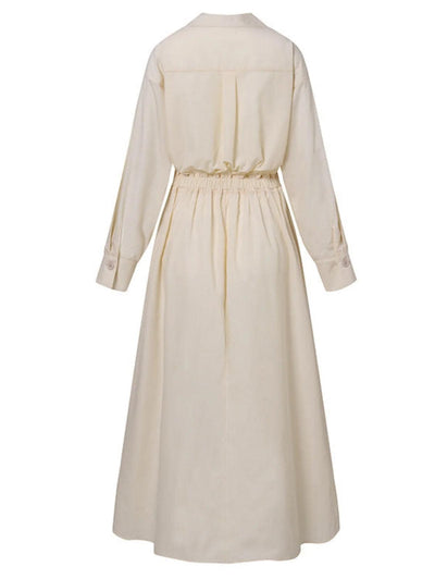 Elsie™ Elegant Button Lapel Midi Dress